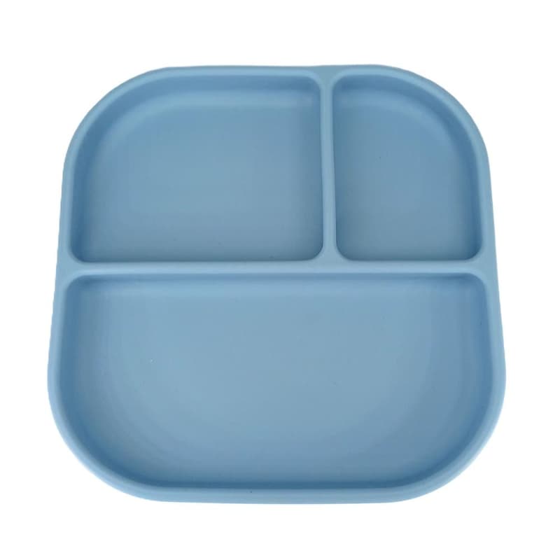Coccorito Square compartmentalized silicone plate, blue
