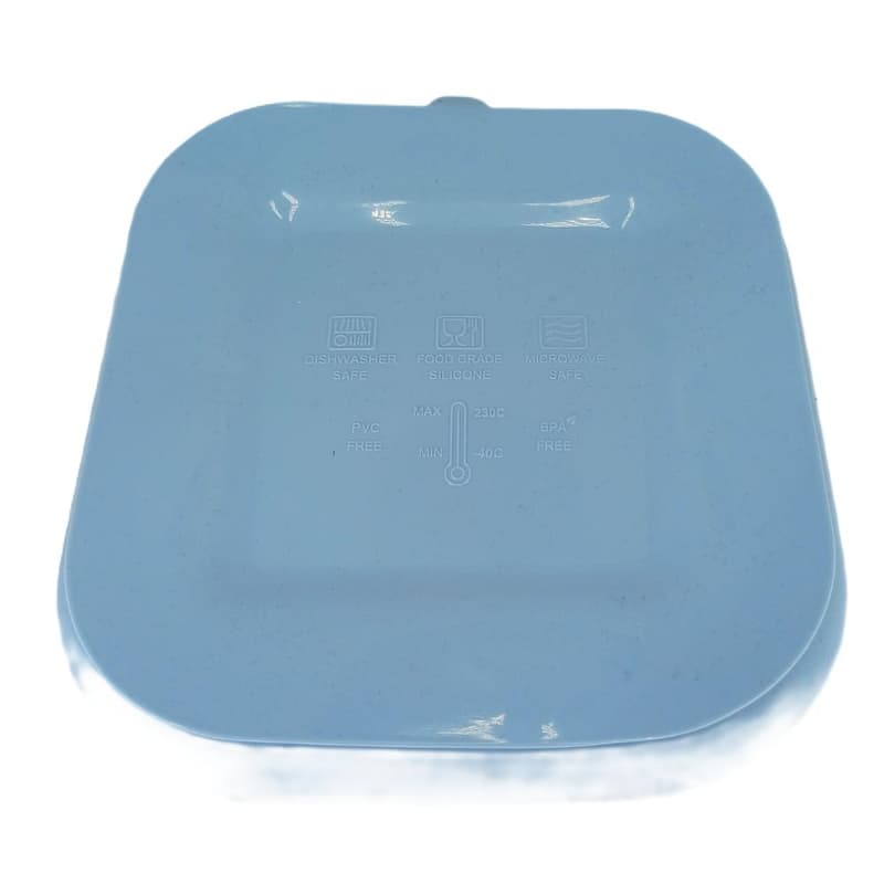 Coccorito Square compartmentalized silicone plate, blue
