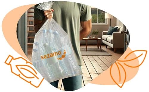 SEZAMO Saci pentru reciclare ambalaje SGR, 60 litri, 10 saci