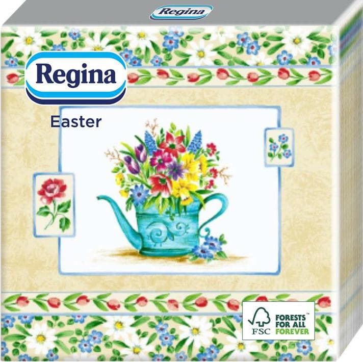 Regina Easter, FSC Servetele masa, 15 bucati, 3 straturi, 6 modele, mix