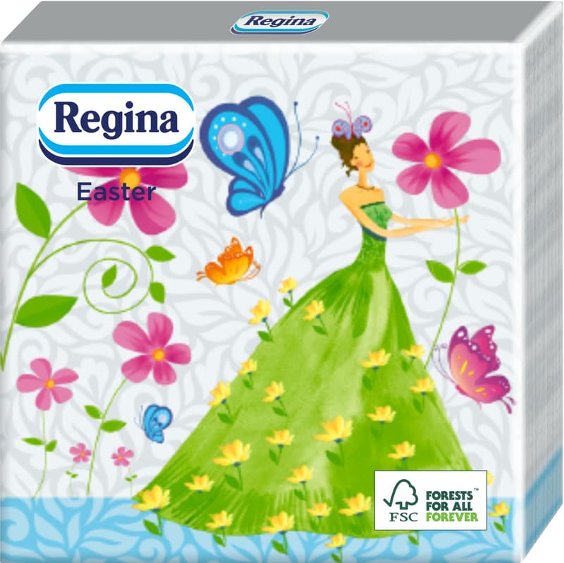 Regina Easter, FSC Servetele masa, 15 bucati, 3 straturi, 6 modele, mix