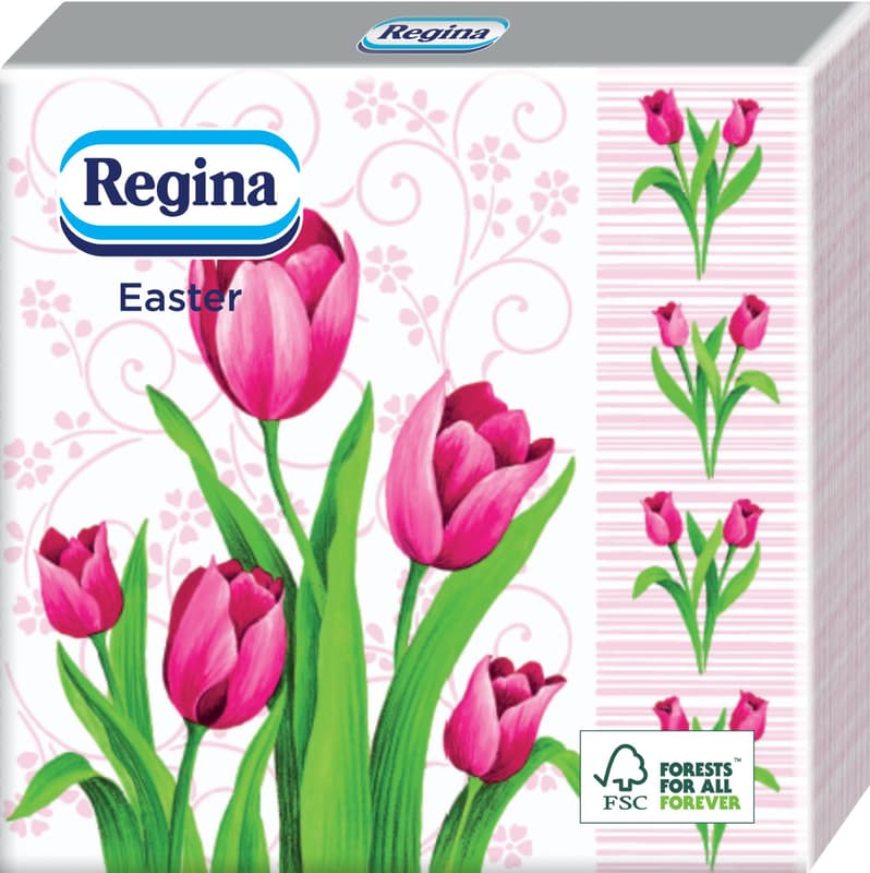 Regina Easter, FSC Servetele masa, 15 bucati, 3 straturi, 6 modele, mix