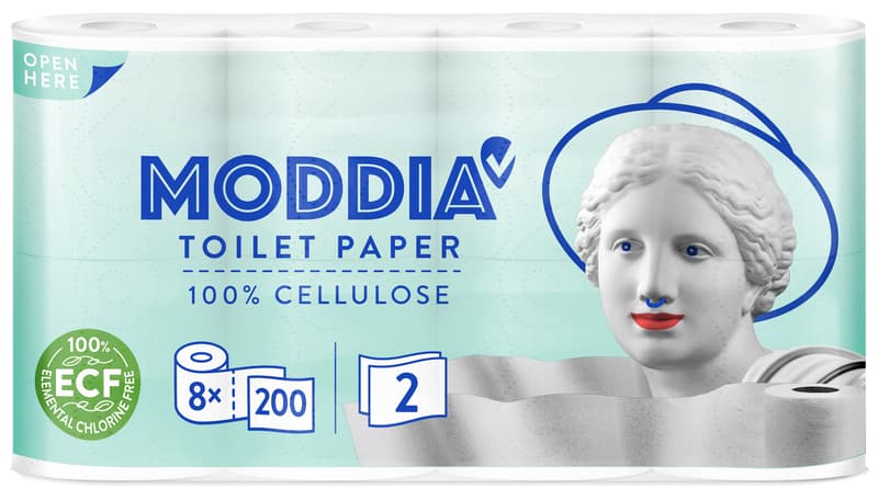 Moddia Toilet paper 2 layers, 8 rolls