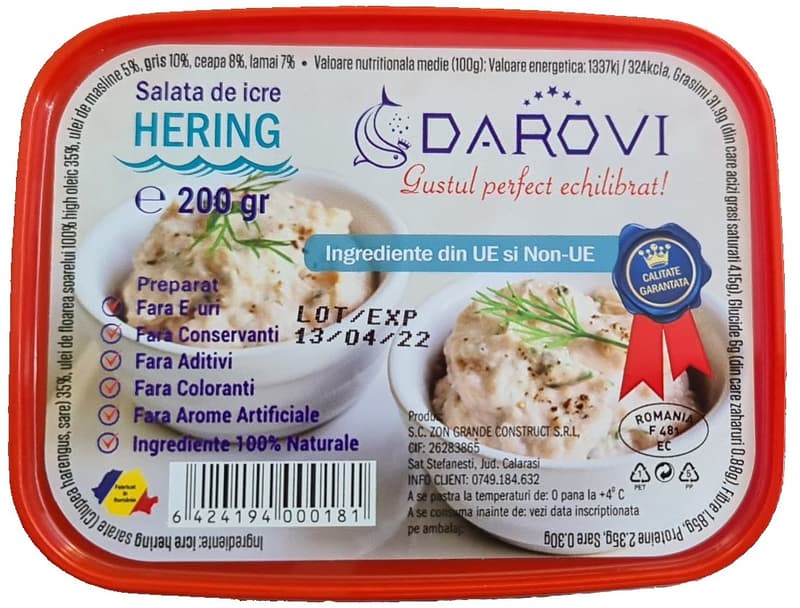 Darovi Salata de icre de hering (35% icre)