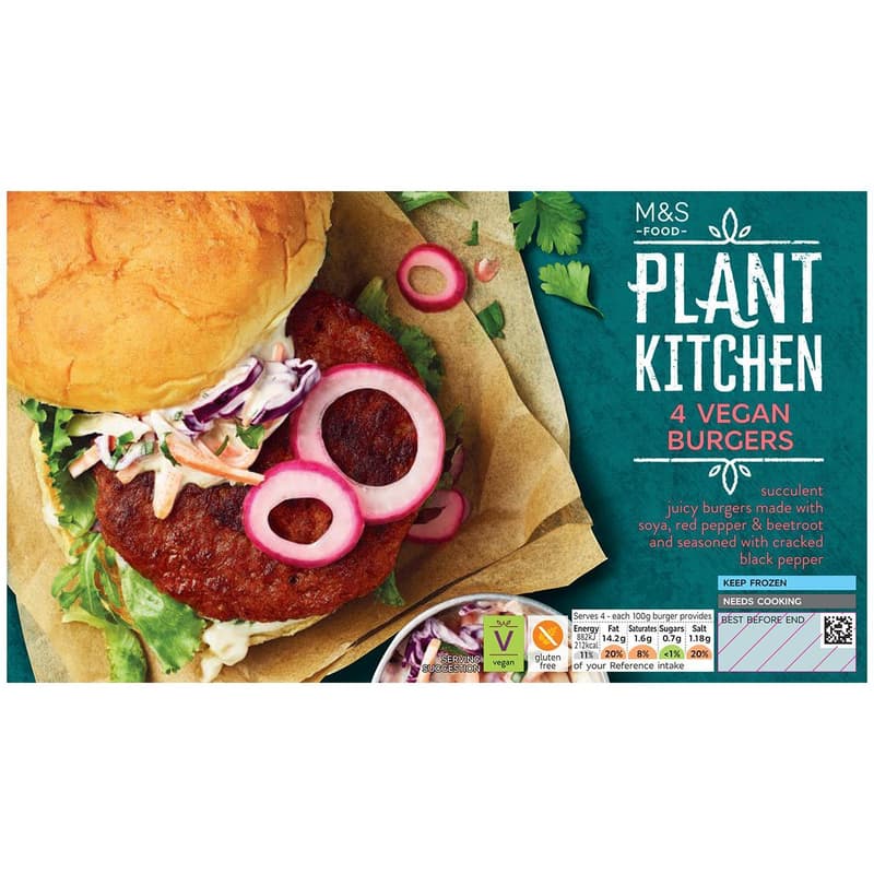 Marks & Spencer Burgeri de soia cu ceapa si ardei rosu 4 x 100g
