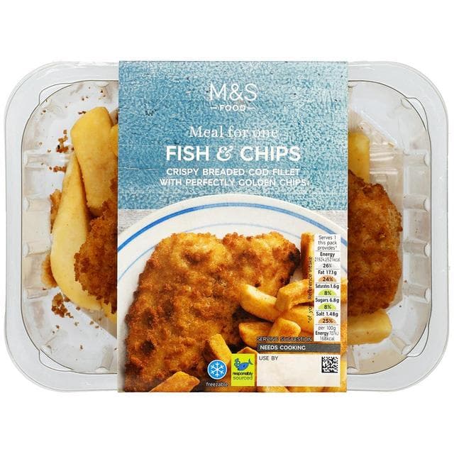 Marks & Spencer File de cod in pesmet cu cartofi prajiti