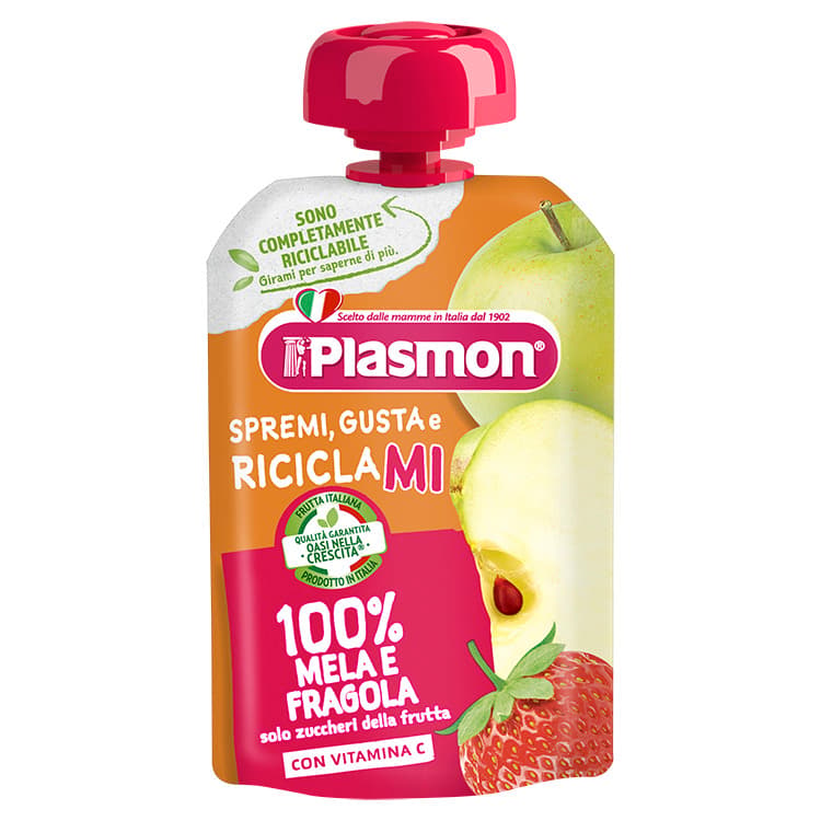 Plasmon Pulpa fruct mar+capsune 100%