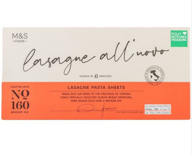 Marks & Spencer Lasagne cu ou
