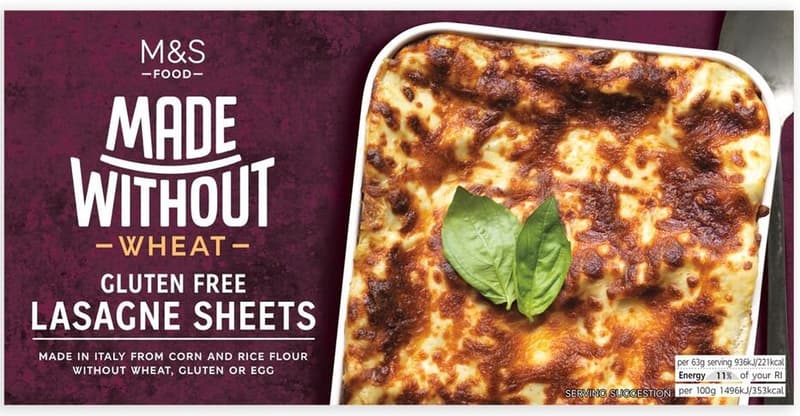 Marks & Spencer Foi lasagna fara gluten din faina de porumb si orez