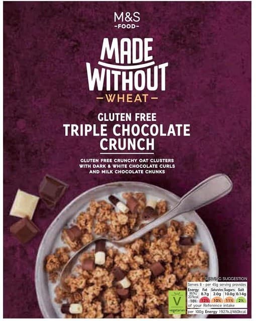 Marks & Spencer Cereale fara gluten din ovaz si orez, cu bucati de ciocolata