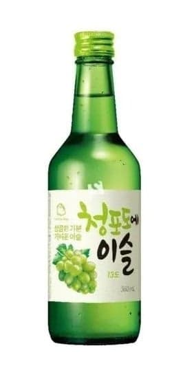 Jinro Soju Traditional Korean drink with green grapes and alcohol