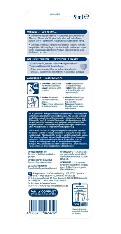 Dr. Beckmann Xpress Creion pentru indepartare pete