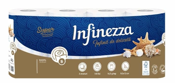 Infinezza Scented toilet paper, marine, 8 rolls, 3 layers