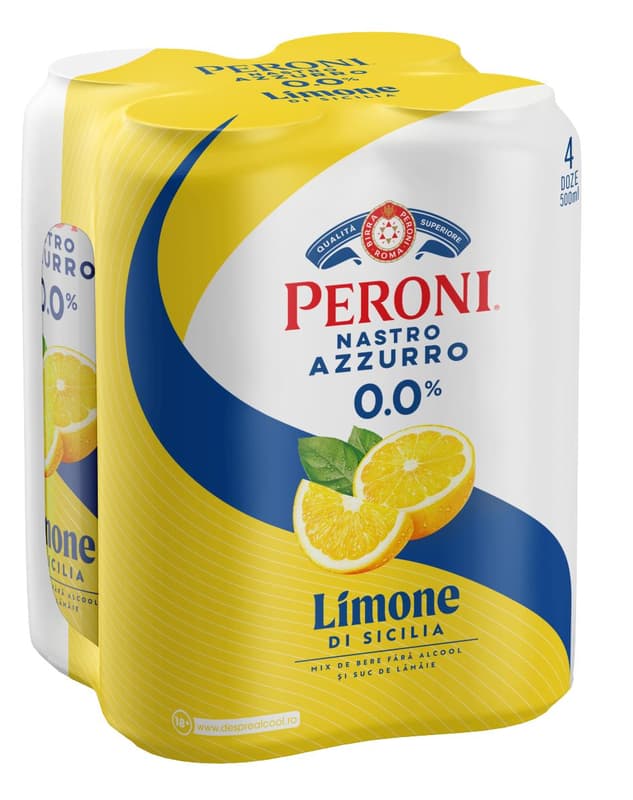 Peroni Flavors 0.0% Lemon Beer Can 4pack