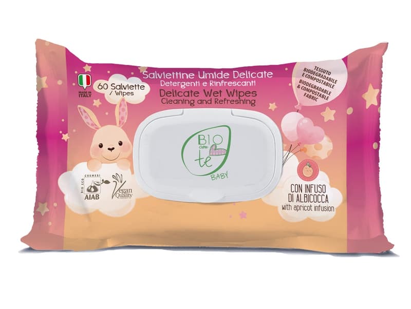 Bioconte Baby Servetele umede delicate pentru copii, cu infuzie de caise, vegan