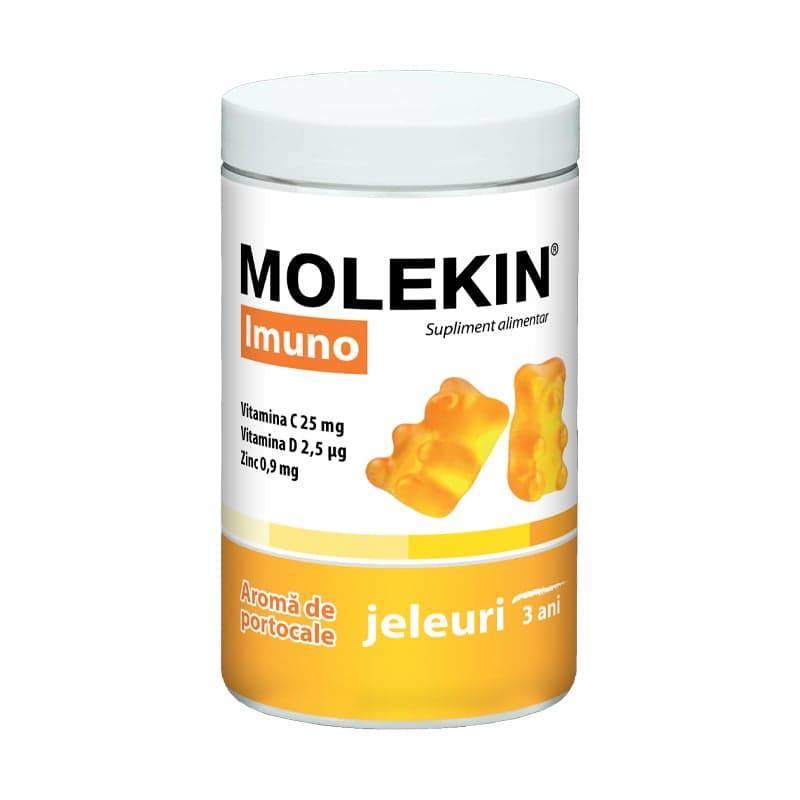 ZDROVIT MOLEKIN IMUNO 3ANI+ X 60 JELEURI GUMATE CU AROMA DE PORTOCALE