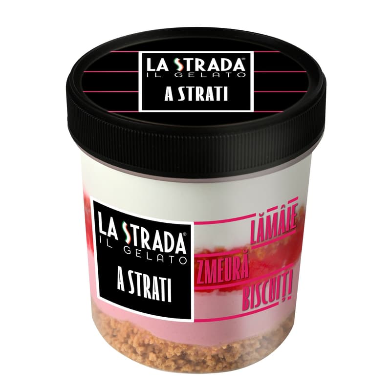 La Strada Inghetata de zmeura lamaie si biscuiti