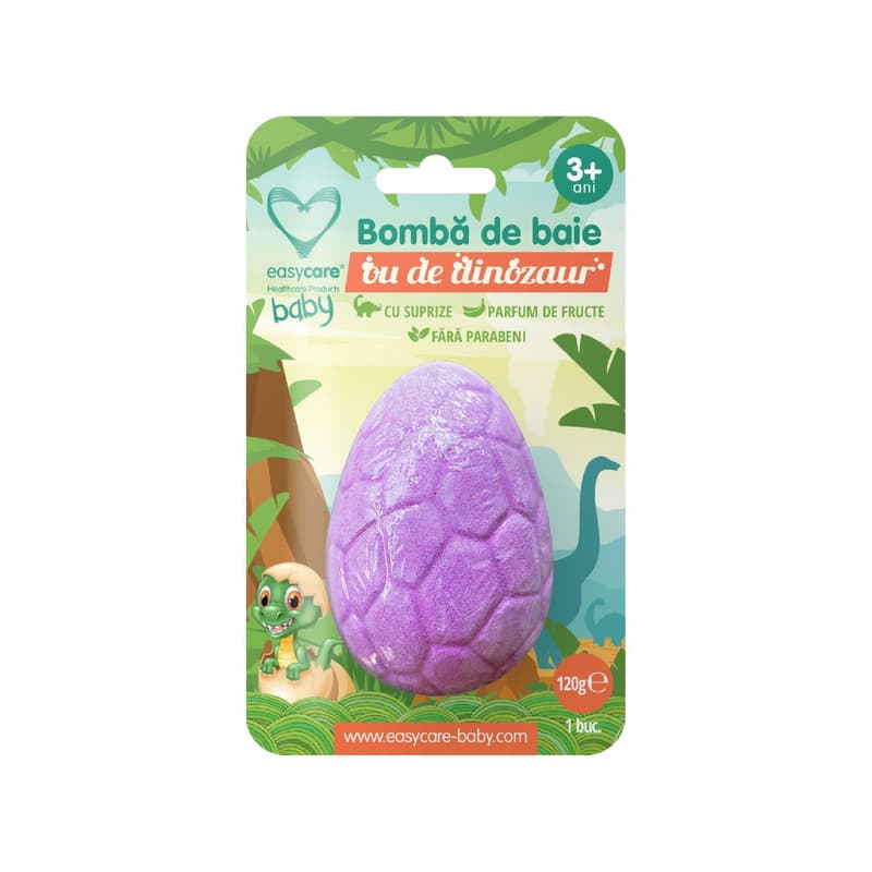 Easycare Baby Dinosaur Egg Bath Bomb with Surprise, Lavender