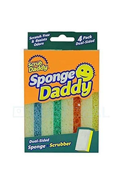 Scrub Daddy Dish sponge with abrasive side, 4 pax