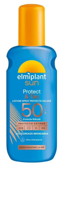 Elmiplant Tan&Protect SPF 50 Lotiune spray pentru protectie solara