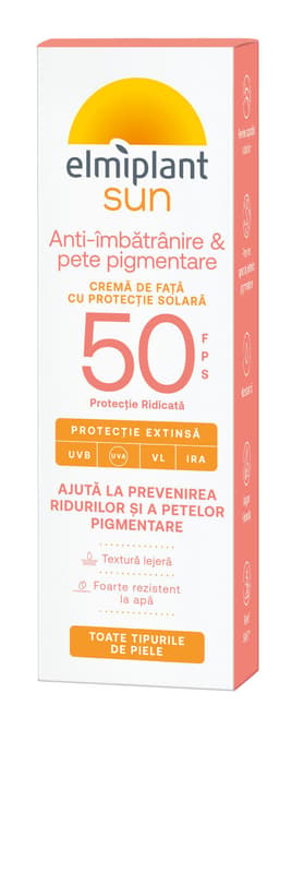 Elmiplant SPF 50 Crema pentru fata cu protectie solara anti pete pigmentare
