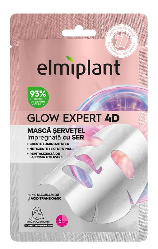 Elmiplant Glow Expert 4D Masca servetel impregnata cu ser