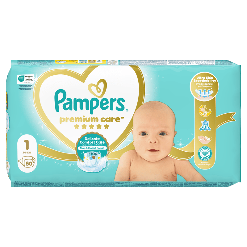 Pampers Premium Care Scutece, marimea 1, 2-5kg