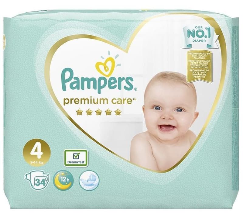 Pampers Premium Care Value Pack Scutece, marimea 4, 9-14kg