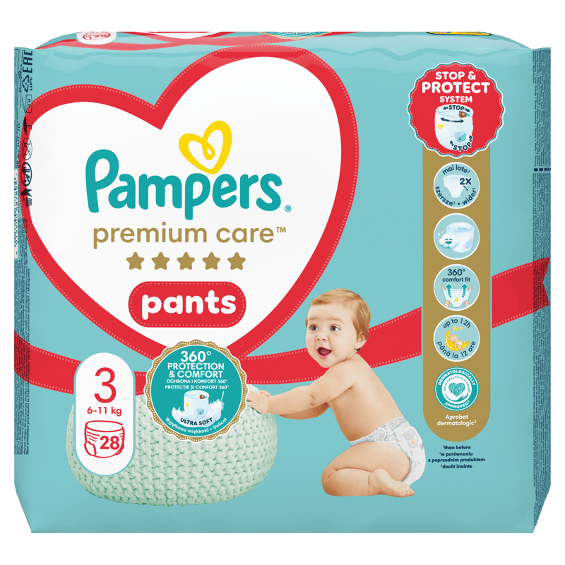 Pampers Premium Care Pants Carry Pack Diaper Pants, size 3, 6-11kg