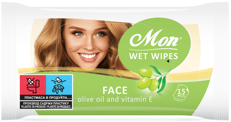 Wet Wipes Mon Face Wet wipes with olive oil and vitamin E