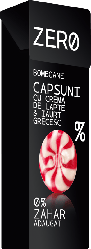 Zero Bomboane cu capsuni si crema de lapte