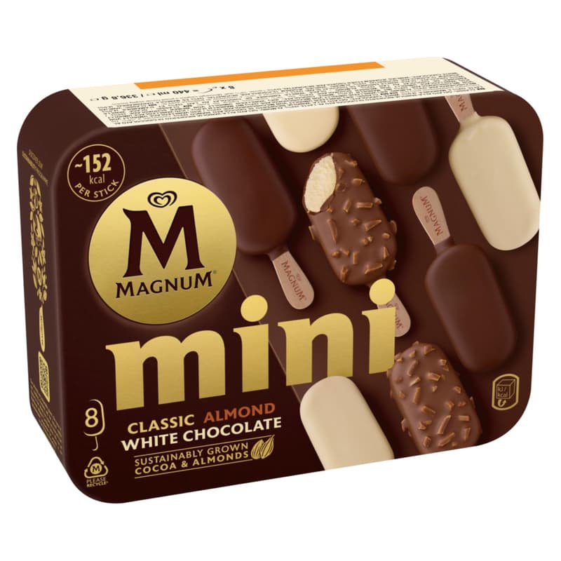 Magnum mini MIX Classic & Almond & White Inghetata cu ciocolata alune si ciocolata alba 8x55ml