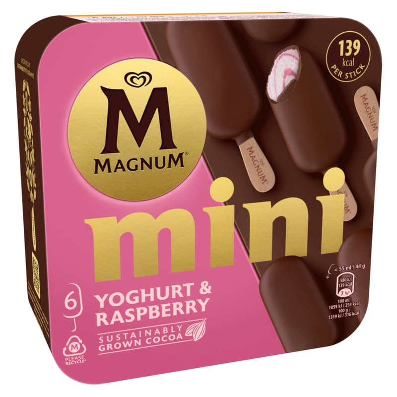 Magnum mini Yoghurt & Raspberry Inghetata cu iaurt si zmeura 6x55ml