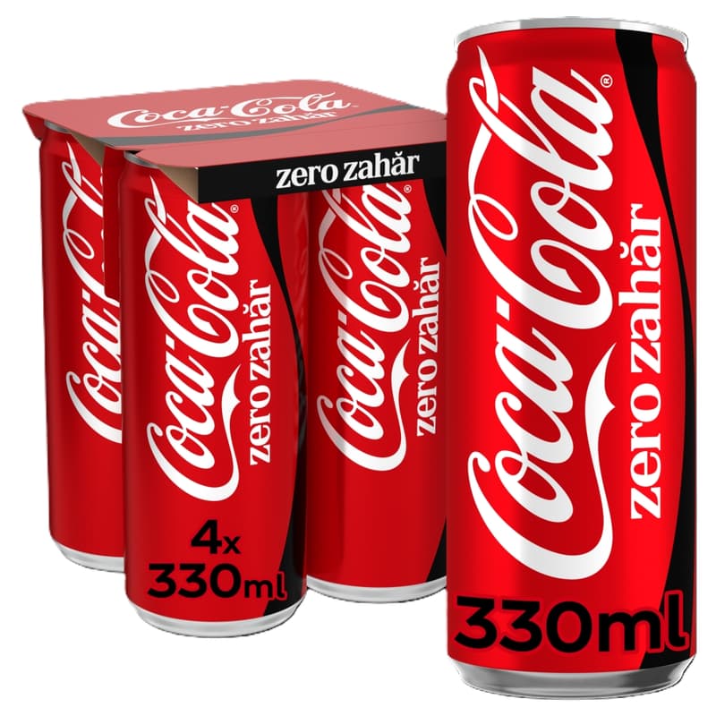 Coca Cola Zero Bautura racoritoare carbogazoasa 4 pack doza