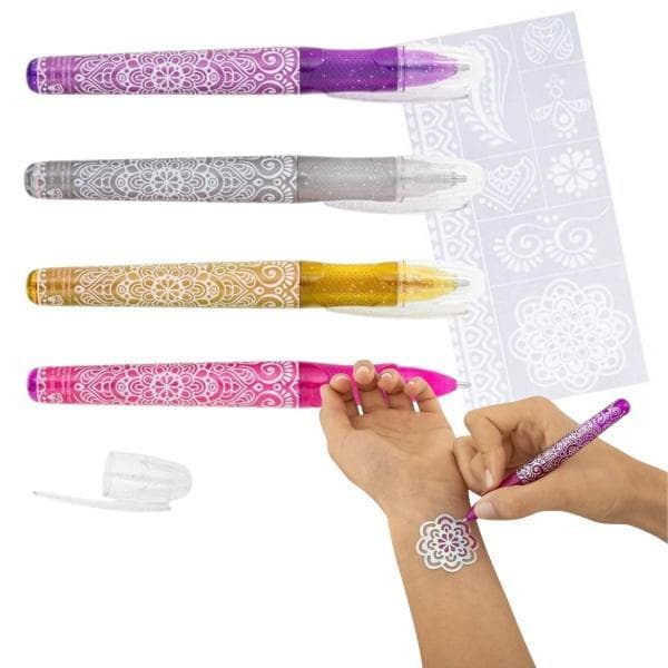 Trendhaus Pix cu gel, pentru tatuaje, set 4 culori cu sclipici
