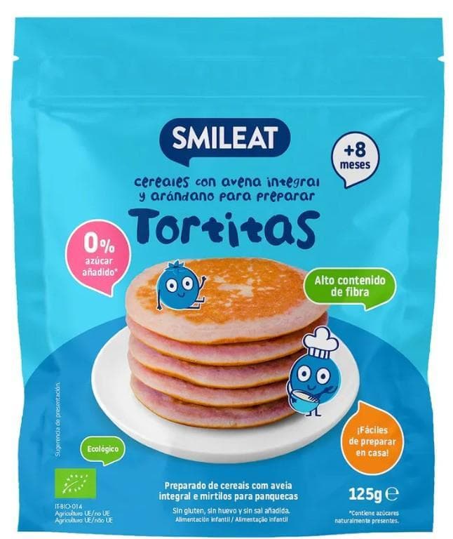 Smileat ECO Mix pentru clatite cu cereale si afine, fara gluten, +8 luni