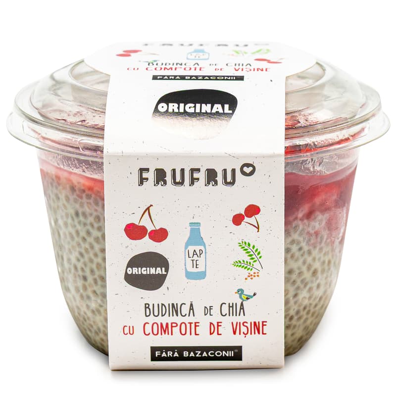 FRUFRU Budinca de chia cu compot de visine