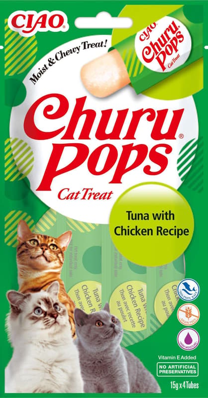Inaba Cat Rewards Churu Pops Tuna & Chicken