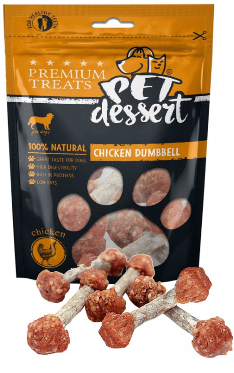 Pet's Dessert Soft Chicken Dumbbell Recompense pentru caini