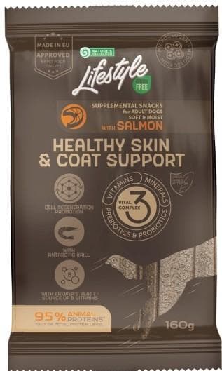 Nature's Protection Lifestyle GF Skin & Coat Recompense functionale pentru caini, Somon