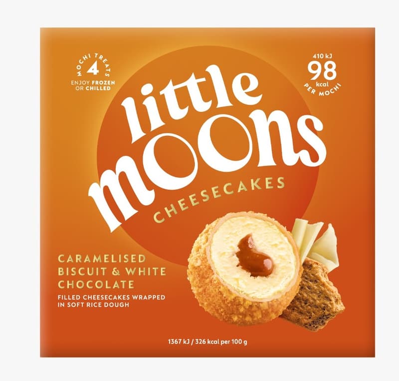 Little Moons Cheesecake cu biscuiti caramelizati si ciocolata alba