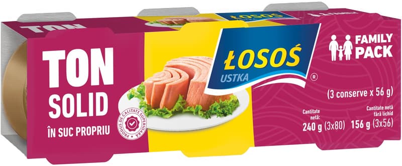 Solid tuna in its own juice 3x80g