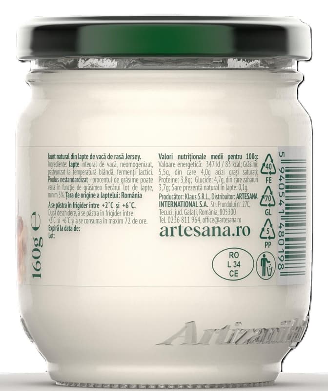 Artesana Jersey Fat natural yogurt