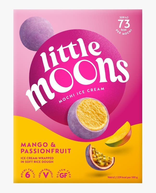 Little Moons Inghetata mochi cu fructul pasiunii si mango
