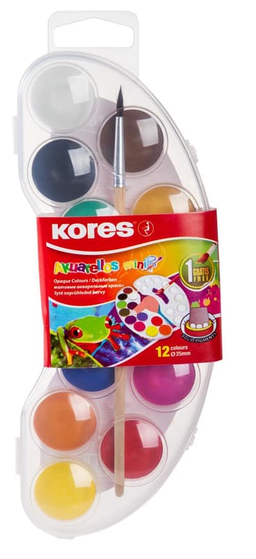 Kores Akuarellos Mini Acuarele 12 culori cu pensula