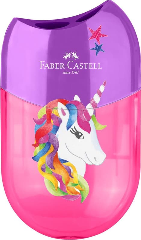 Faber-Castell Ascutitoare plastic dubla cu container, unicorni
