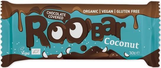 Roobar Coconut bar covered with chocolate