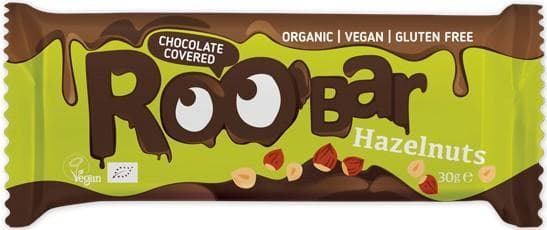 Roobar Hazelnut bar covered with chocolate