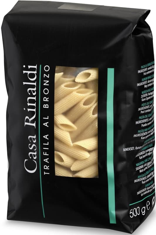 Casa Rinaldi Pasta Penne Rigate made of durum wheat drawn in bronze