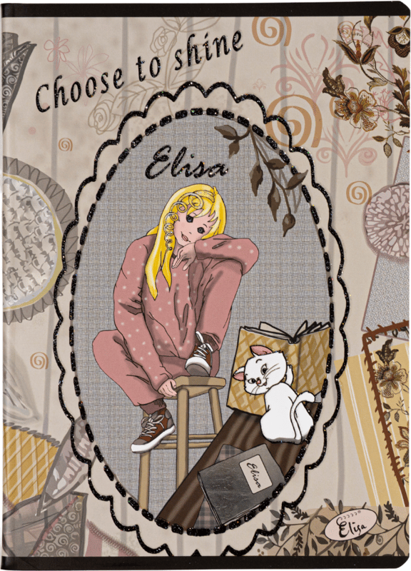 Notebook A5, 48 sheets, 80gsm, 300gsm cardboard cover, elisa design - lined